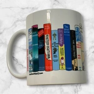 Ideal Bookshelf Literary Mug with Colorful Book Spines Cup